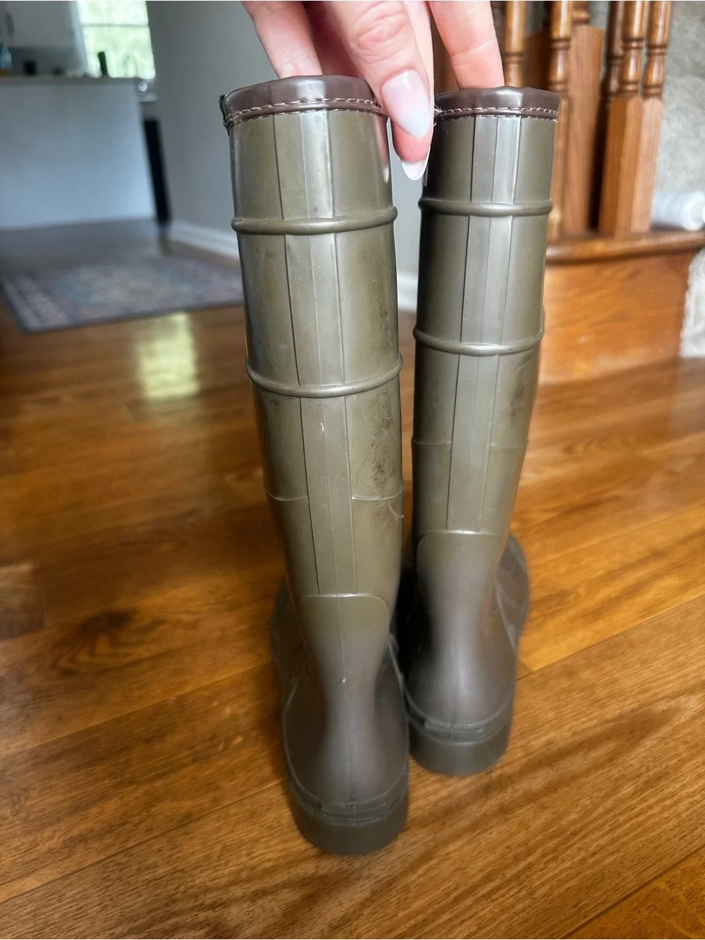Damart Olive Green Insulated with wool Rain Boots